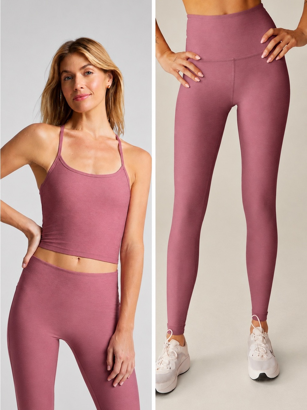 Beyond Yoga Spacedye Slim Racerback Cropped Tank & Midi Leggings Full Set